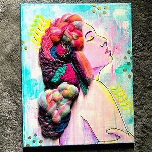 11x14 mixed media original “Woven Dreams”